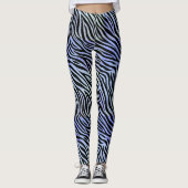 Pruple und graue Tone Zebra Print Leggings (Vorderseite)