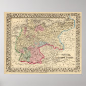 Prussia, German States Map by Mitchell Poster (Vorne)
