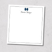 Prussian Blue Bow Border Script Custom Name Script Notizblock