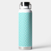 Prussian Blue Bow Tie Pattern Water Bottle Trinkflasche (Rückseite)