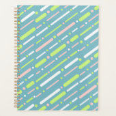 Prussian Blue Line Pattern Planner Planer (Vorderseite)