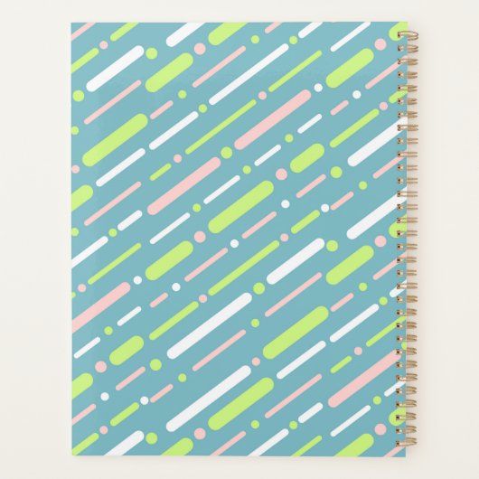 Prussian Blue Line Pattern Planner Planer (Rückseite)