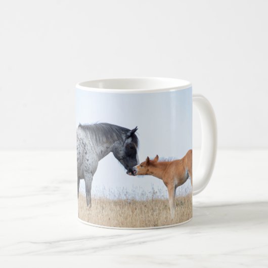 Pryor Mountain Wild Stallion und Fohlenkaffee Tass Kaffeetasse (VorderseiteRechts)