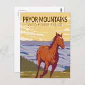 Pryor Mountains Wildes Pferd Reichweite Vintag Postkarte (Vorne/Hinten)