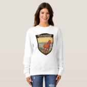 Pryor Mountains Wildes Pferd Reichweite Vintag Sweatshirt (Vorne ganz)