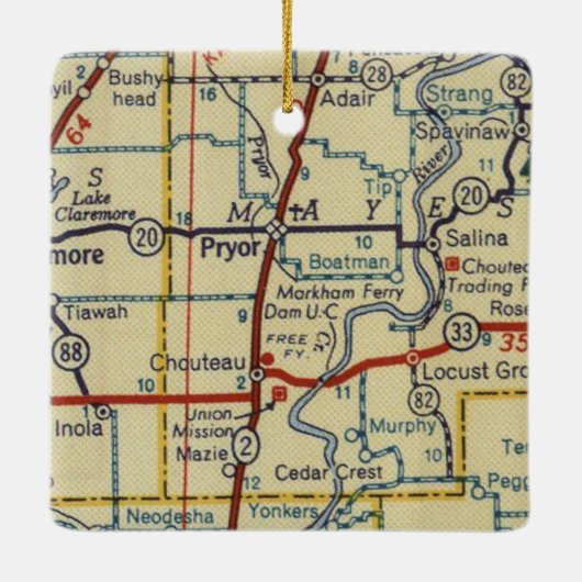 Pryor Oklahoma Keramikornament (Rückseite)