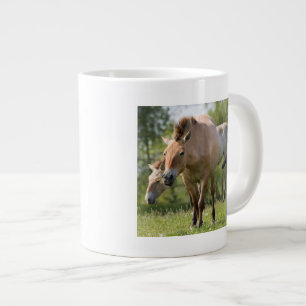 Przewalski-Pferd und Fohlen beim Gehen Jumbo-Tasse