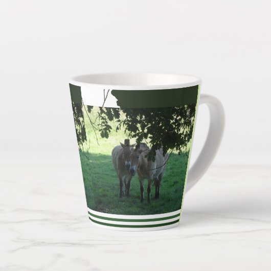 Przewalski Pferde Collage Latte Tasse (Rechte Ecke)