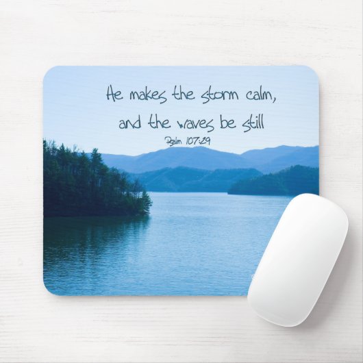 Ps 107:29 Er beruhigt den Sturm Mousepad (Mit Mouse)