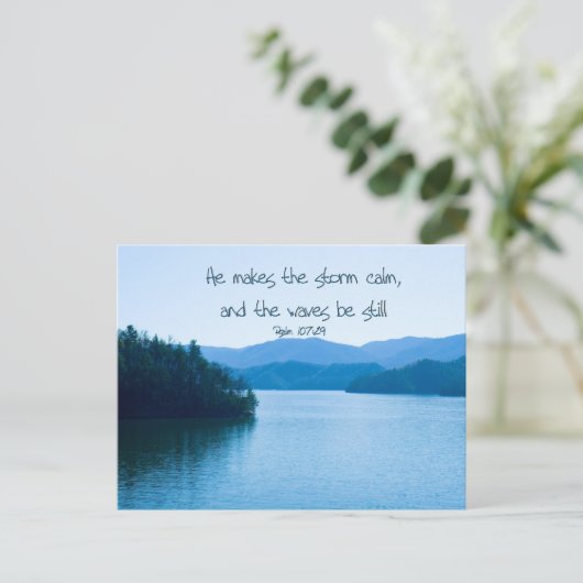 Ps 107:29 Er beruhigt den Sturm Postkarte (Stehend Vorderseite)