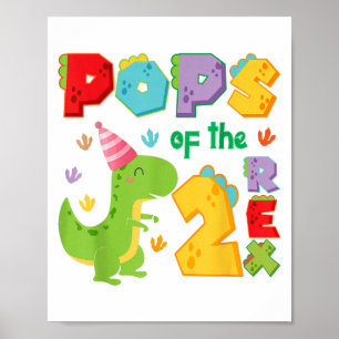 Ps der zwei Rex 2. Geburtstag Junge Dinosaurier T- Poster