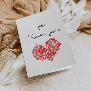 PS I Liebe Sie Herz Valentine Tageskarte Feiertagskarte