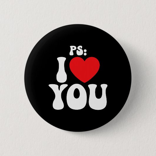 Ps I Liebe You Day Lila Funny Valentine Match Button (Vorderseite)
