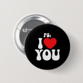 Ps I Liebe You Day Lila Funny Valentine Match Button (Vorne & Hinten)