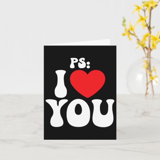 Ps I Liebe You Day Lila Funny Valentine Match Karte (Gelbe Blume)