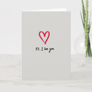 Ps I Love You Pinselstrich-Karte Karte