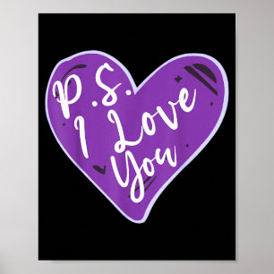 Ps Liebestag Valentinstag lila Herz Frauen Männer Poster
