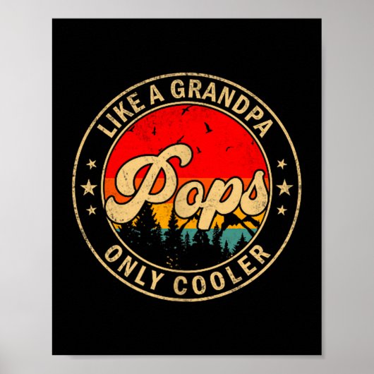 Ps Like A Grandpa Only Cooler Retro For Papa Grand Poster (Vorne)