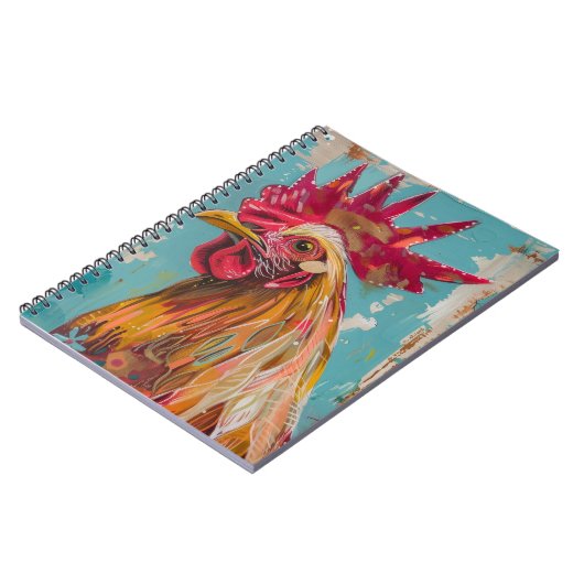 PS Nature Designs, Schönes BoHo-Rooster-Notebook Notizblock (Linke Seite)