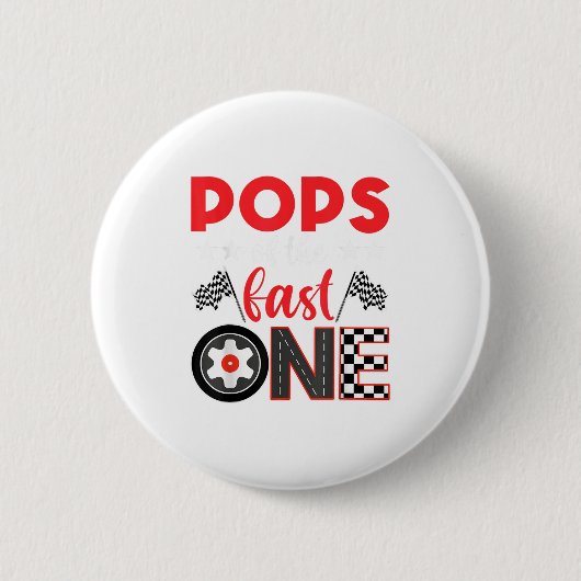 Ps Of The Fast One Birthday 1st Race Car Family Button (Vorderseite)
