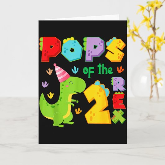 Ps Of The Two Rex 2nd Birthday Boy Dinosaur T-rex Karte (Gelbe Blume)