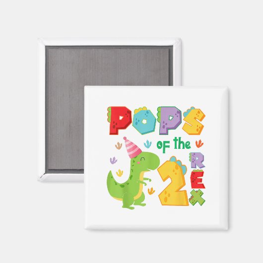 Ps Of The Two Rex 2nd Birthday Boy Dinosaur T-rex Magnet (Vorderseite/Rückseite)