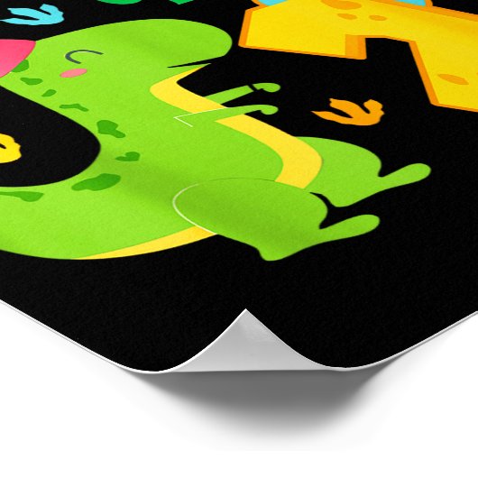 Ps Of The Two Rex 2nd Birthday Boy Dinosaur T-rex  Poster (Ecke)