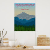 Psalm121 Bibelverse Sicht auf die Berge Poster (Küche)