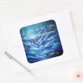 Psalm121 christliche Scripture-Aufkleber Quadratischer Aufkleber (Umschlag)