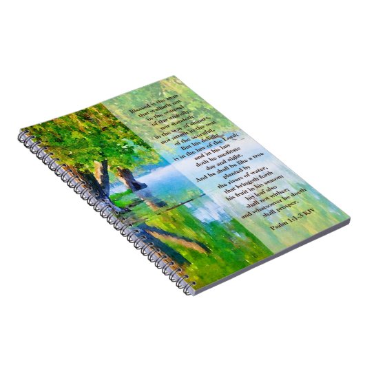 Psalm1:1-3 Gesegnet ist der Mann Christlich Notizblock (Rechte Seite)