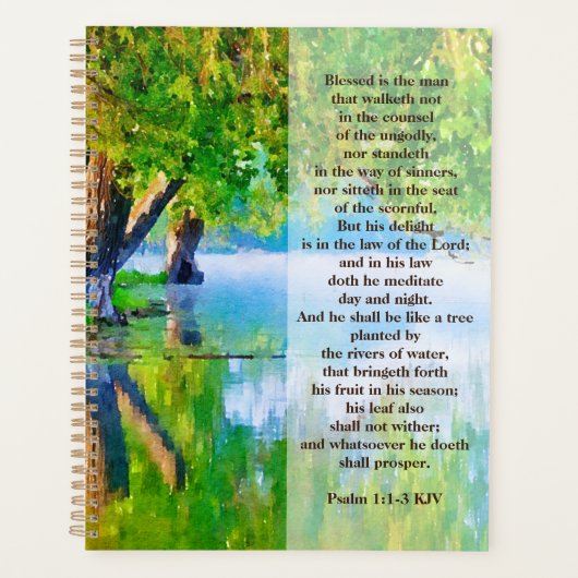 Psalm1:1-3 Gesegnet ist der Mann Christlich Planer (Vorderseite)