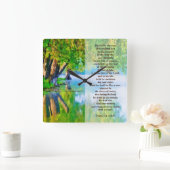 Psalm1:1-3 Gesegnet ist der Mann Christlich Quadratische Wanduhr (Zuhause)