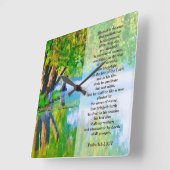 Psalm1:1-3 Gesegnet ist der Mann Christlich Quadratische Wanduhr (Winkel)