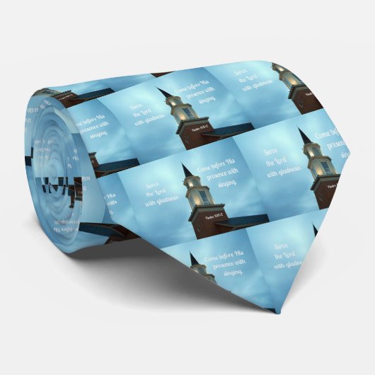 Psalm 100:2 Serbe dem Herrn mit Freude ... Krawatte (Gerollt)