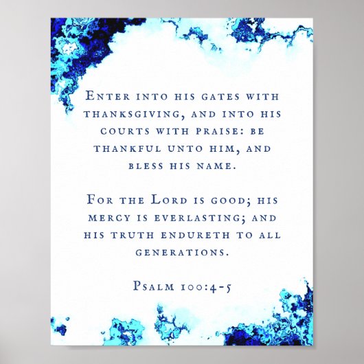 Psalm 100:4-5 Abstrakte Schrift Wand Poster (Vorne)