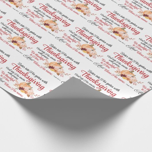 Psalm 100:4 Trete mit Erntedank in seine Tore Geschenkpapier (Ecke)