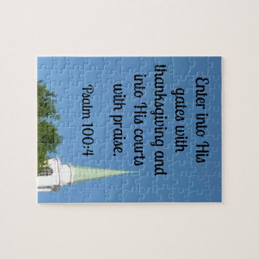 Psalm 100:4 Trete mit Erntedank in seine Tore Puzzle (Horizontal)