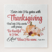 Psalm 100:4 Trete mit Erntedank in seine Tore Puzzle (Vertikal)