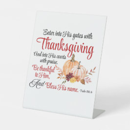 Psalm 100:4 Trete mit Erntedank in seine Tore Sockelschild