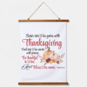 Psalm 100:4 Trete mit Erntedank in seine Tore Wandteppich Mit Holzrahmen (Vorderseite)