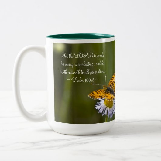 Psalm 100:5 zweifarbige tasse (Links)