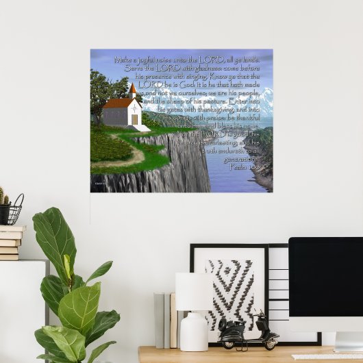 Psalm 100 (breitgefächerte Fassung) Poster (Heimbüro)