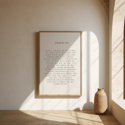 Psalm 100 Christlicher Fall Mauer drucken Poster