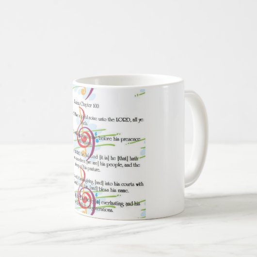 Psalm 100: Machen Sie frohen Geräusche Kaffeetasse (VorderseiteRechts)