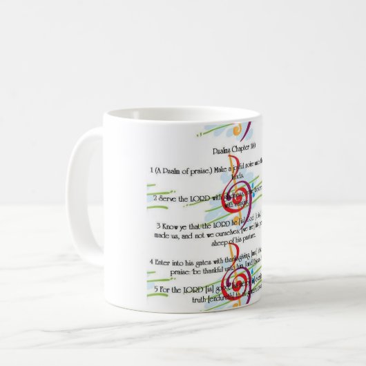 Psalm 100: Machen Sie frohen Geräusche Kaffeetasse (Vorderseite Links)