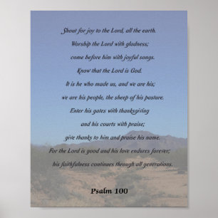 Psalm 100, Schrei vor Freude Poster