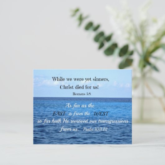 Psalm 103:12 postkarte (Stehend Vorderseite)