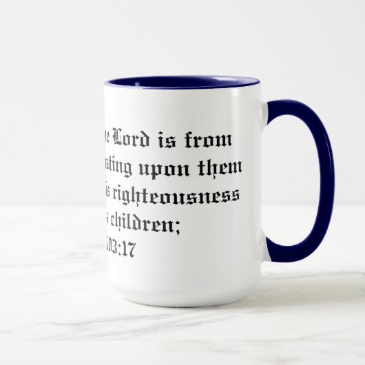 Psalm 103:17 Barmherzigkeit des Herrn... für Kinde Tasse (Rechts)