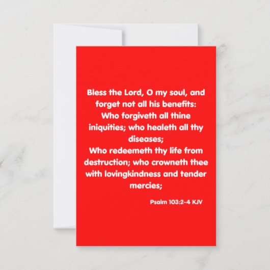 Psalm 103:2-4 KJV Bibelschrift Begrüßung Karte (Vorderseite)