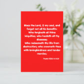 Psalm 103:2-4 KJV Bibelschrift Begrüßung Karte (Stehend Vorderseite)